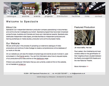 Screenshot of Spectacle website