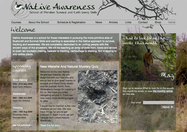 Screenshot of Native Awareness website